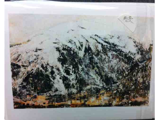 A print and package of cards by Sharron Lobaugh of Juneau Artists Gallery