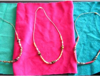 3 Sterling Beaded Necklaces