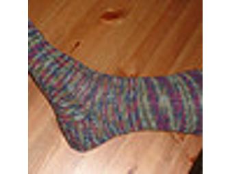 Hand knit socks just for you by the KUNM auction coordinator