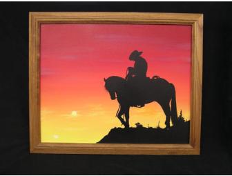 Native American Paintings 'Sunset' and 'Eagle Alights' by Danny Tocktoo