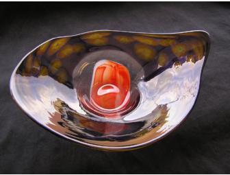 Kiln Fused Glass Bowl from Aurora Borealis Glassworks artist Jeffrey Schmitt