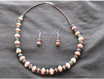 Turquoise Agate necklace and earring set by Laguna artist, Sandra Swensen