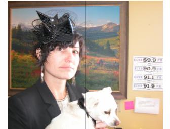 Veiled and Fierce Fascinator and lap dog collar by Taos artist, Katy George
