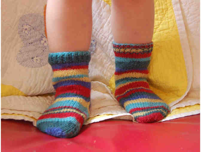 Pair of Hand Knit Socks made just for you by the KUNM Auction Coordinator