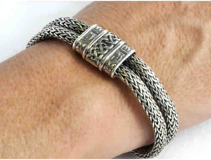Celtic Silver Bracelet made from 100% recycled metal, Created by Reflective Images, SF