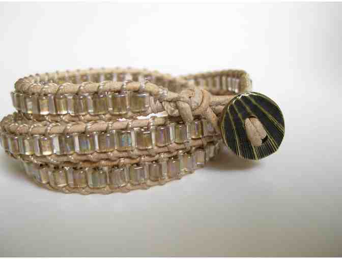 Triple Wrap Leather Beaded Bracelet from Tokenology of Albuquerque