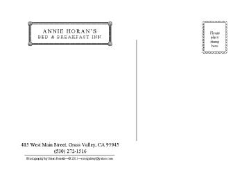 Two Night Stay at Annie Horan's Bed & Breakfast in Grass Valley