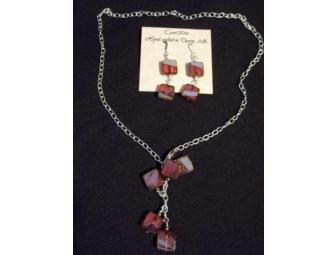 Necklace and Earring Set with Czech Glass Window Beads