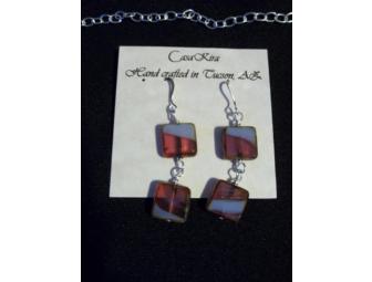 Necklace and Earring Set with Czech Glass Window Beads
