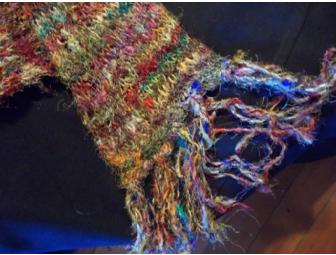 Multicolored Crocheted Recycled Silk Muffler
