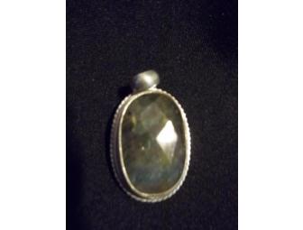 Faceted Labradorite Pendant in Sterling Silver Setting