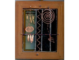 Framed Stained Glass with Copper, Beads, and Unique Message by Daria Pigg