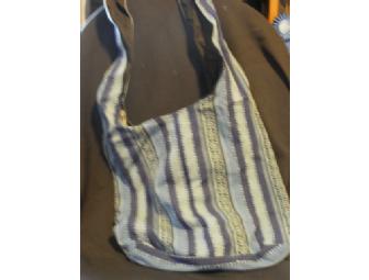 Blue Striped Shoulder Bag