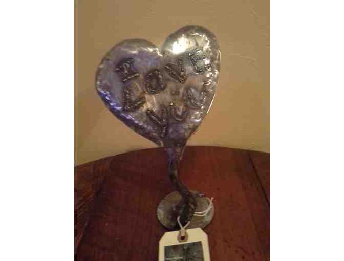 'I Love You' Steel Heart Sculpture by Paul Whitby