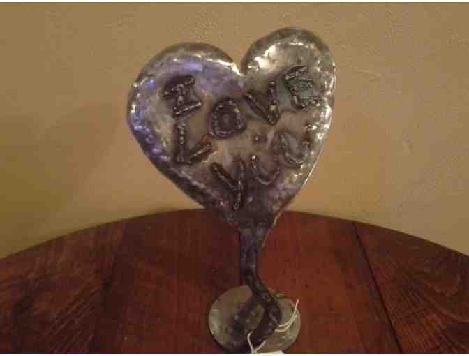 'I Love You' Steel Heart Sculpture by Paul Whitby