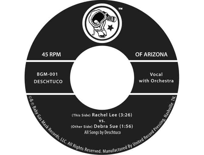 Deschtuco 2012 release of Rachel Lee vs. Debra Sue GREEN 7 inch vinyl single