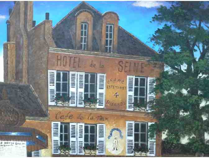 'Hotel de la Seine' Painting on Canvas, Signed by Antoine