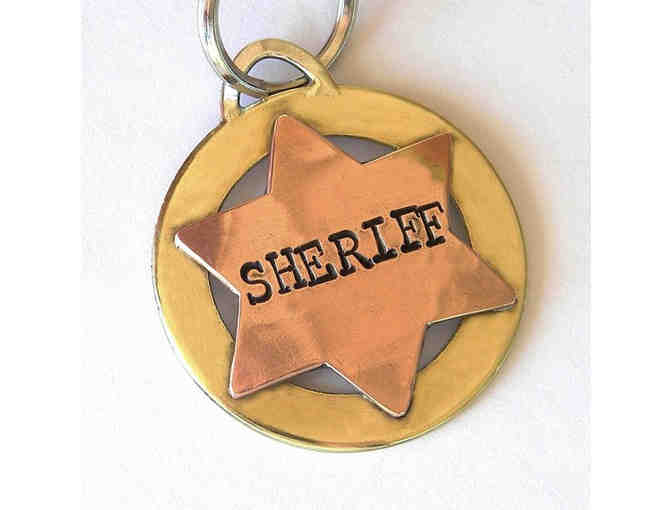 Handmade 'Deputy ' Dog ID Tag in Handmade Silver
