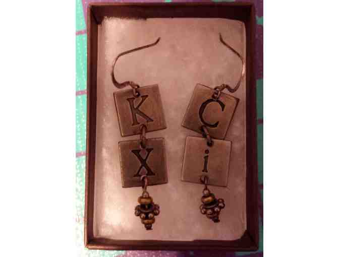 Custom Made 'KXCI' earrings from Ruby of Ruby's Roadhouse