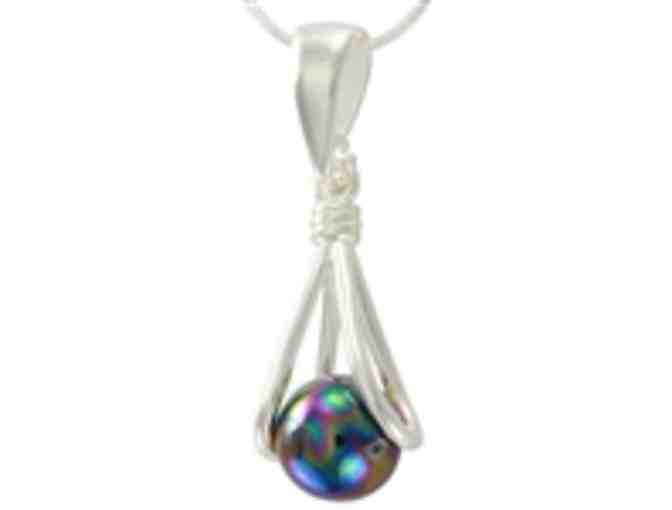 Fancy MarblePOP! Athena Pendant w/18' Silver plated Snake Chain by Got All Your Marbles