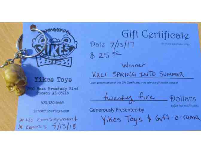 Yikes Toys: $25 Gift Certificate + Silly Keychain