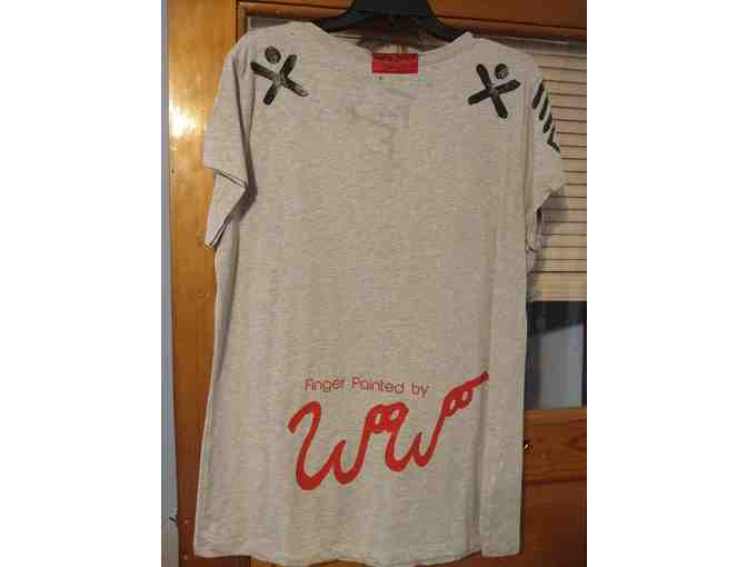 Finger Painted T-Shirt by Woo Woo  - made in USA with recycled materials