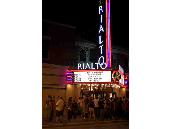 Rialto Theatre (2 @ $50)  and R Bar (1 @ $25) Gift Certificates, Plus Rialto T-Shirt