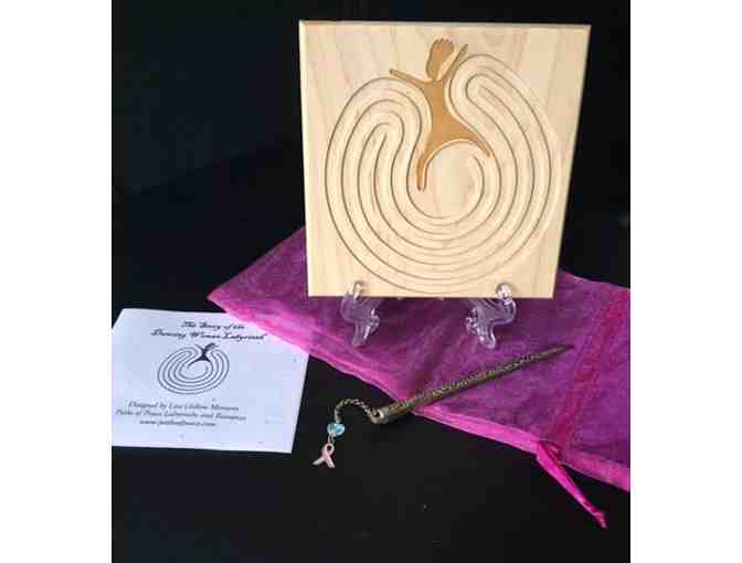 5 inch Maple Dancing Woman Labyrinth - Breast Cancer Awareness - Photo 1