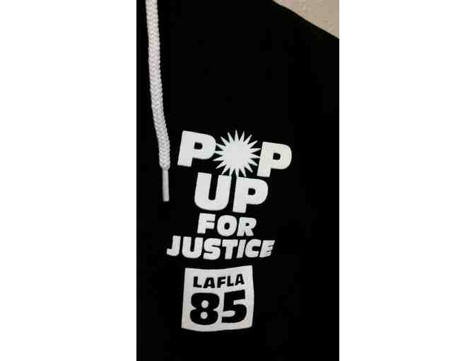 American Apparel Zip Up Hoodie - Black - Size Small - Unisex - 'Pop Up For Justice' Logo