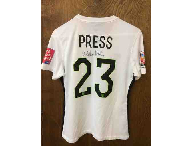 AUTOGRAPHED 2015 WOMEN'S WORLD CUP SOCCER JERSEY GAME-WORN by Christen Press!