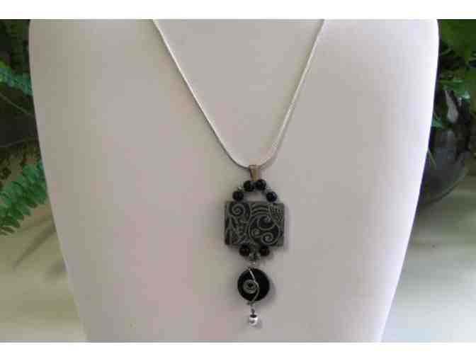 Square Pendant/Silver Chain Necklace
