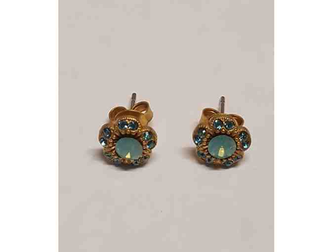 Teal Blooming Studs