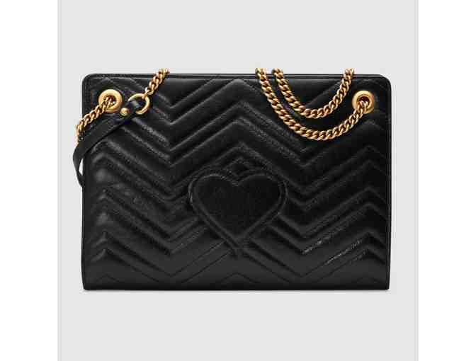 Gucci Black Leather GG Marmont Matelasse Medium Shoulder Bag & Wallet
