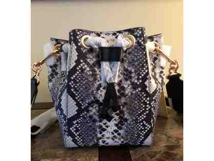 Marc Jacobs Snake Embossed Black/White Multi Colored Bucket Bag