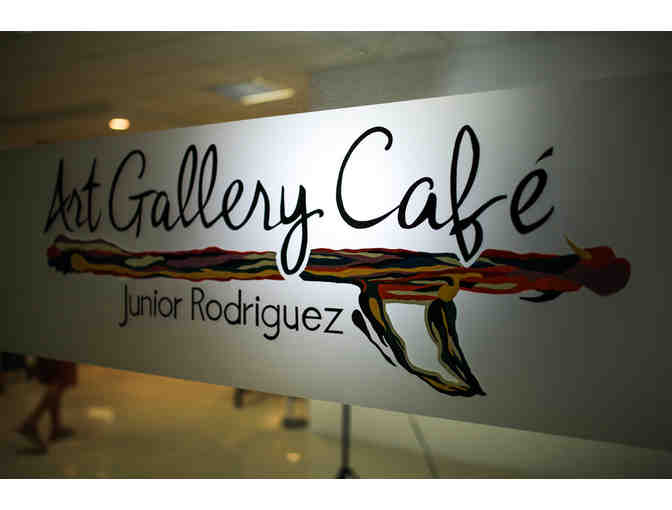 Custom Framed Original Painting by Junior Rodriguez; Art Gallery Cafe, Tamarindo
