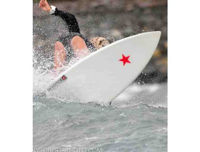 $100 Credit towards a 5-Point Red Star Surf Board and Logo T-Shirt by Cheboards