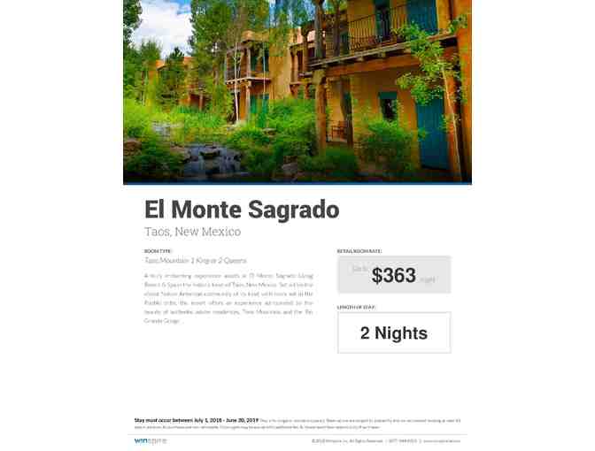 2-Night Stay at El Monte Sagrado, Taos, New Mexico