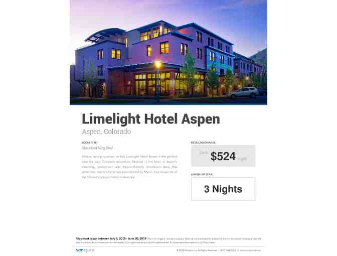 3-Night Stay at Limelight Hotel Aspen, Colorado