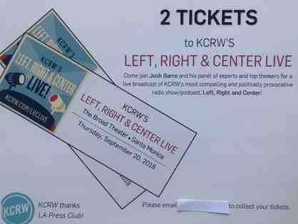 Tickets to Left, Right & Center. Includes KCRW's "From The Basement"