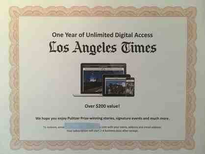 One Year Digital Access Los Angeles Time