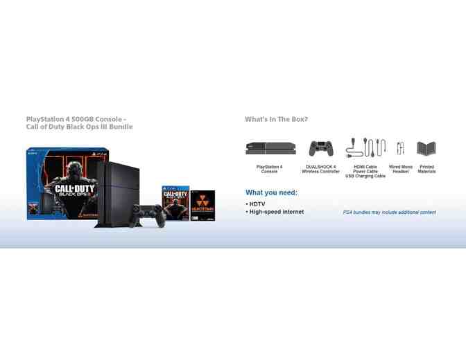 Sony PlayStation 4 500GB Bundle - Call of Duty Black Ops III - PLUS 7 New Release Blu-Rays