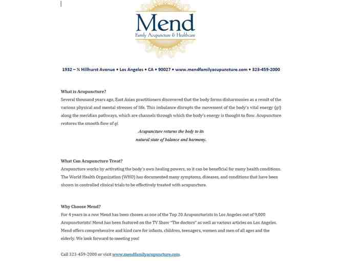 Mend Family Acupuncture & Healthcare - Acufacial