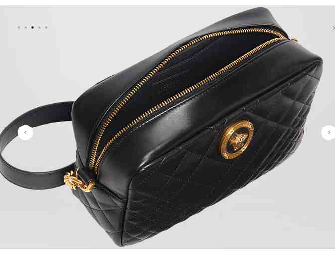 Iconic Versace Quilted Medusa Shoulder Bag in Black