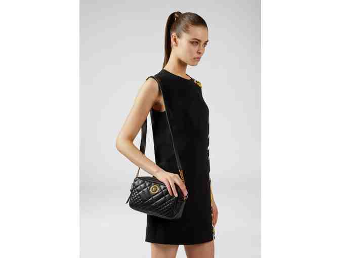 Iconic Versace Quilted Medusa Shoulder Bag in Black