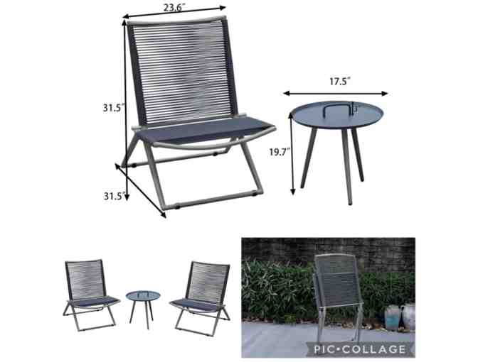 3pcs outdoor folding chair set - American Eco Living, Inc. 1 of 3