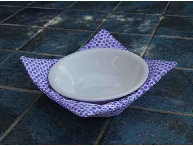 Handmade Bowl Cozies for Microwave (Set of 2) - Purple Polka Dots