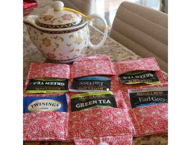 Handmade Tea Wallet - Red Patterned