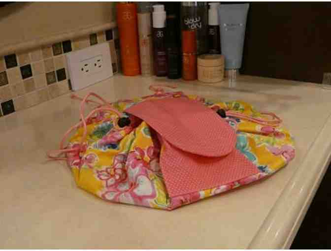 Handmade Cosmetic Pouch - Yellow & Pink Flowers