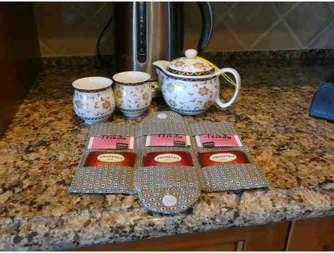 Handmade Tea Bag Wallet - Teal Unique Pattern