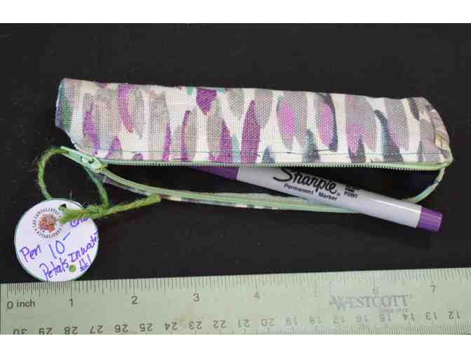 Handmade Pen/Cosmetic Case - Petals on the Water #1
